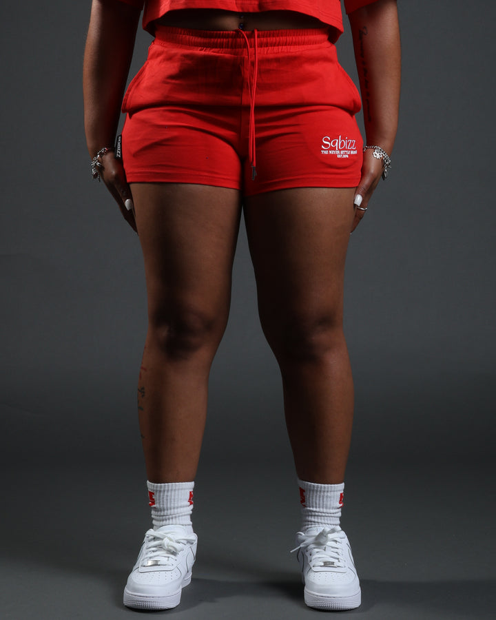 Women Prestige Shorts in Red/White