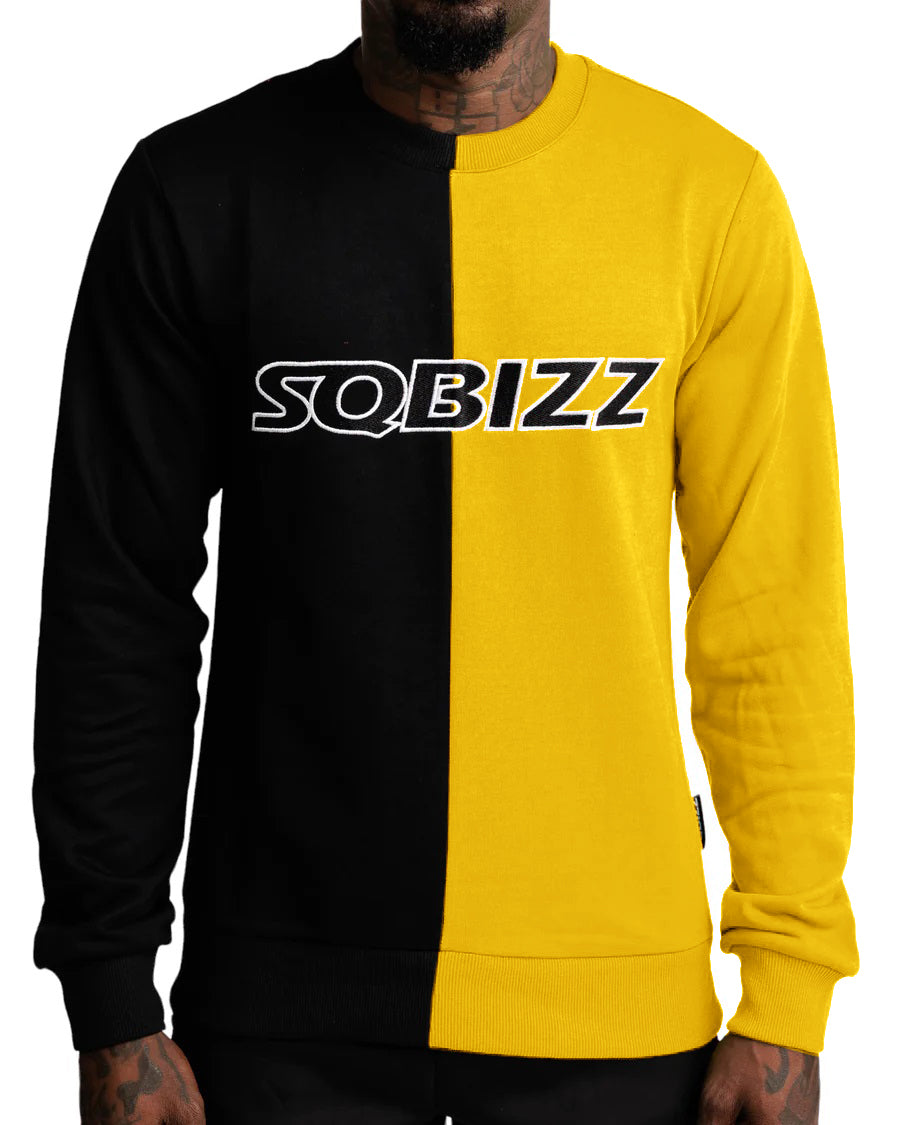 Split Sweater in Black/Yellow