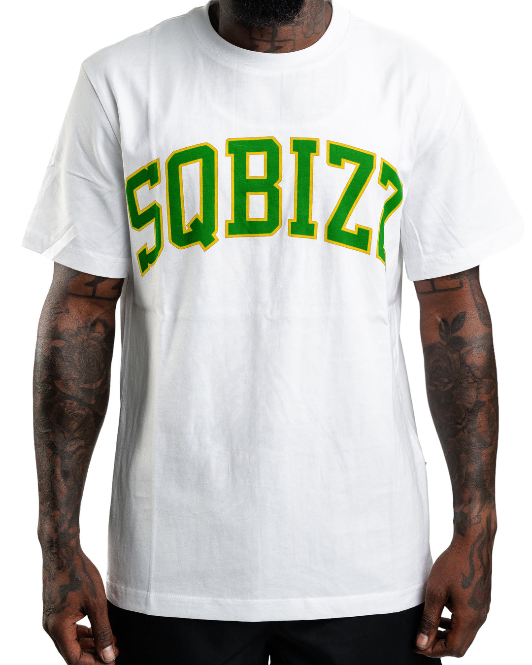 Arch Tee in White/Green/Yellow