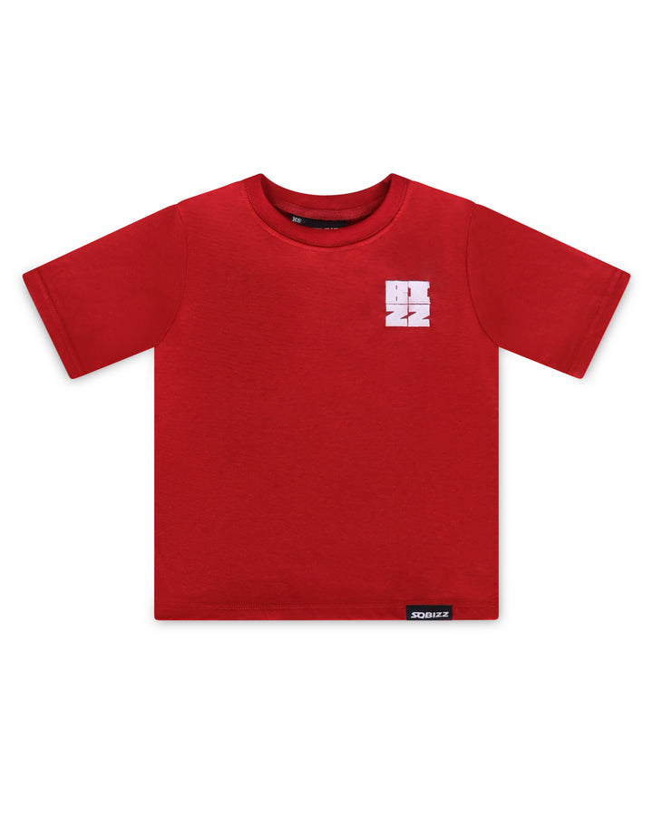 Kids Bizz Tee in Red/White