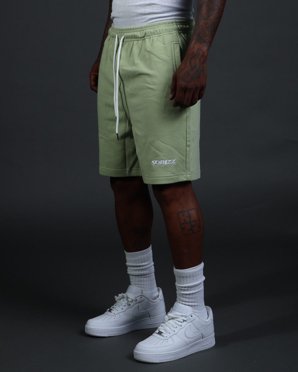 Centre Shorts in Olive/White