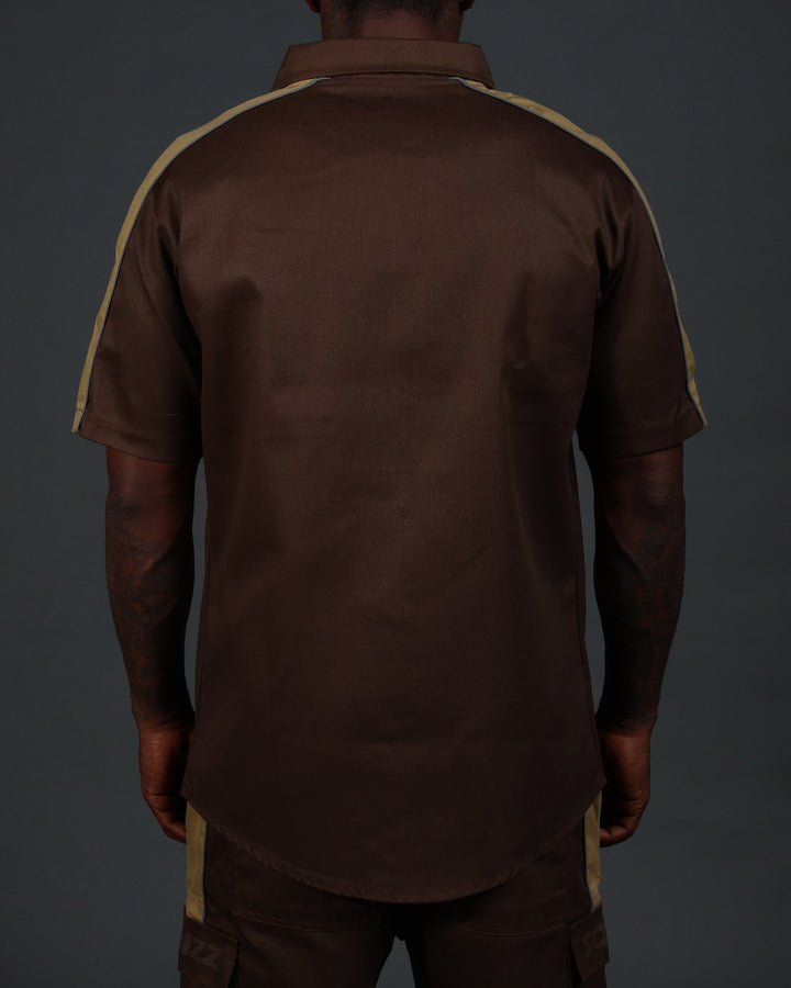 V2 Hussle Shirt in Brown/Khaki