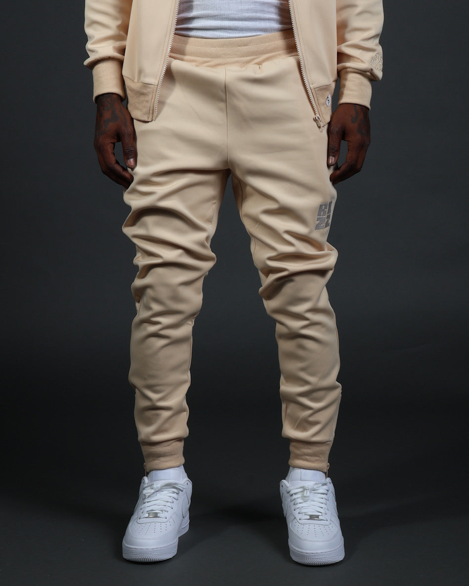 Bizz Track Pants in Cream/White