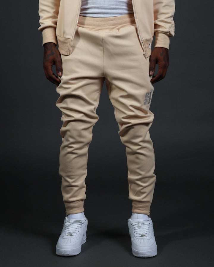 Bizz Track Pants in Cream/White