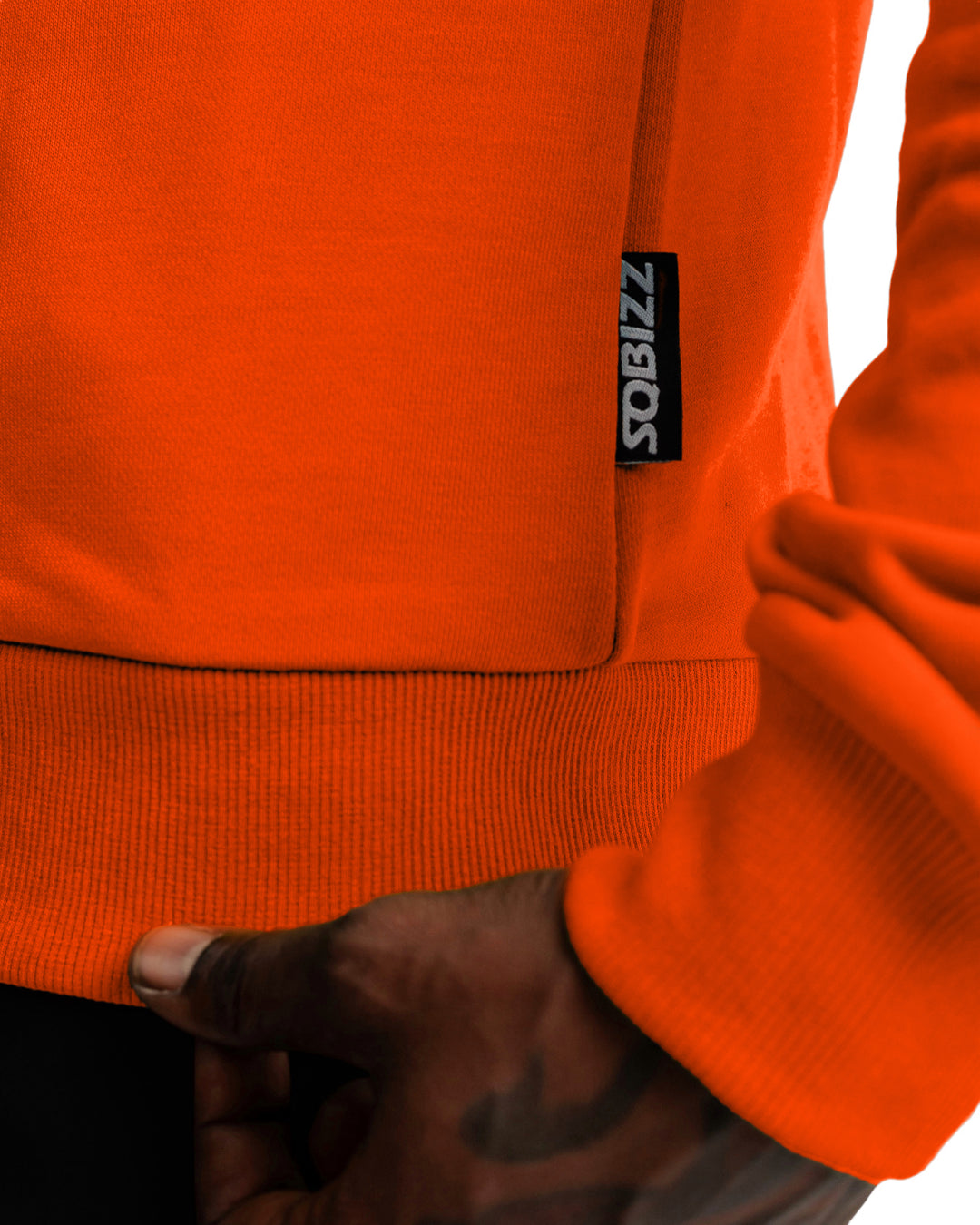 Split Sweater in Black/Orange