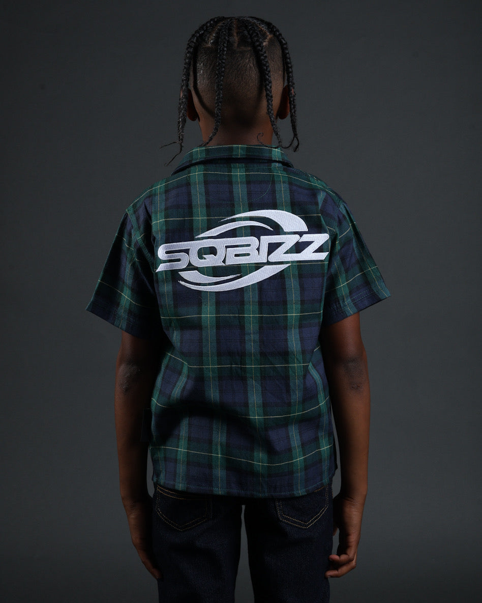 Kid Plaid Flannel Navy/Darkgreen/White