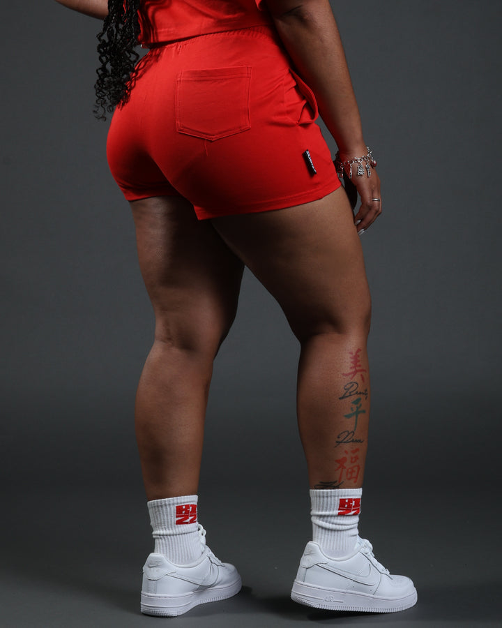 Women Prestige Shorts in Red/White