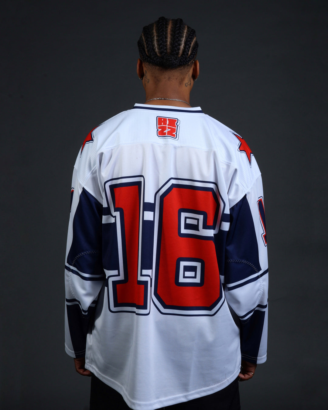 Hockey Jersey in White/Red/Navy