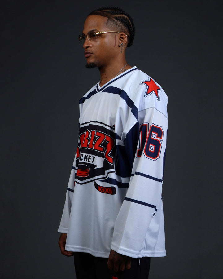 Hockey Jersey in White/Red/Navy