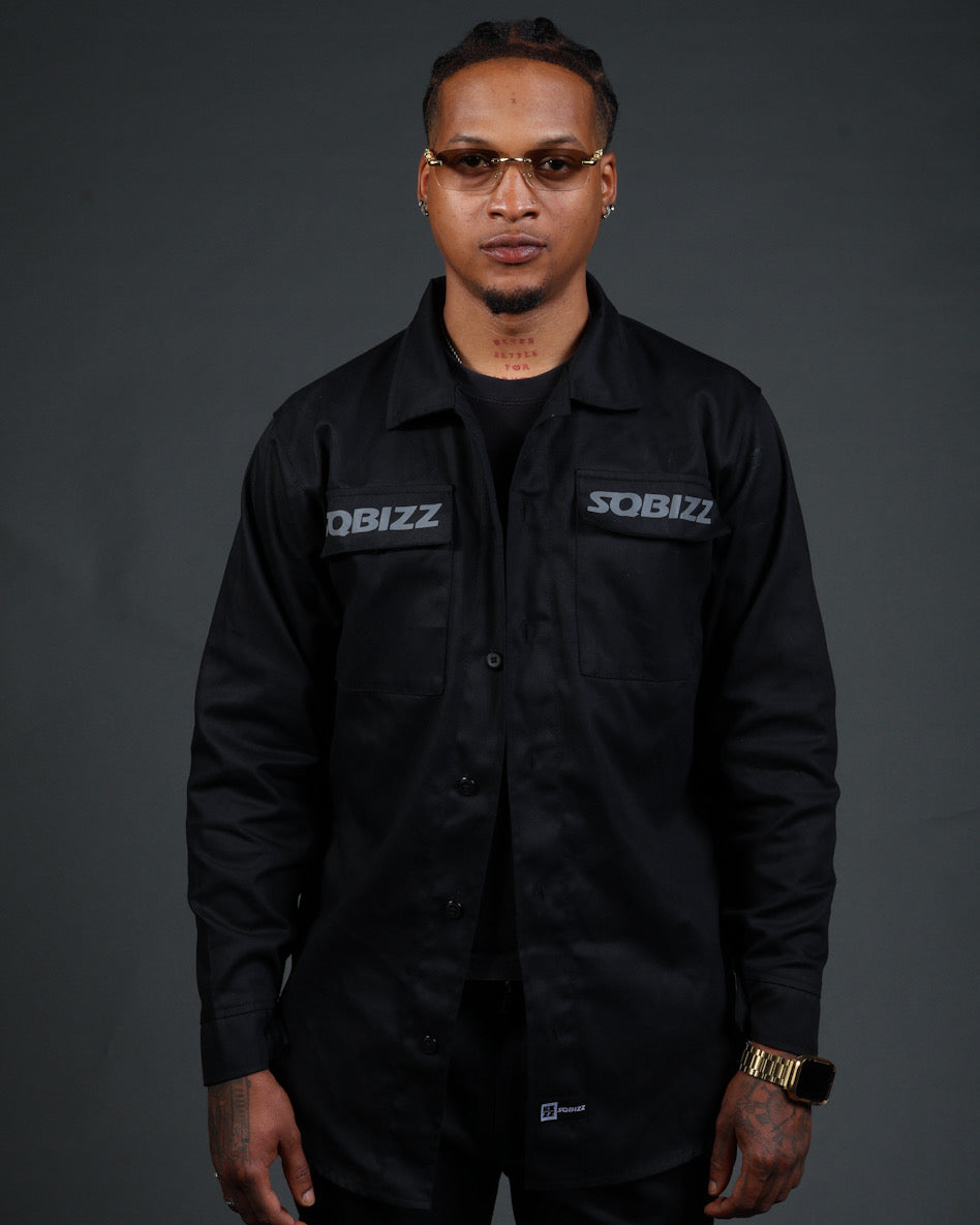 L/S Hussle Shirt in Black