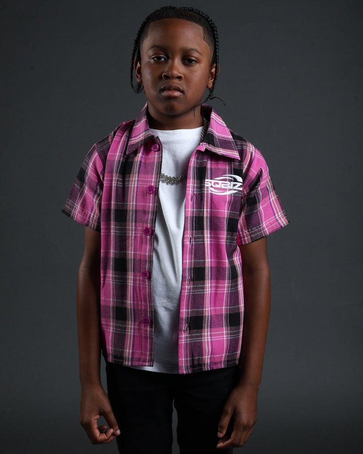 Kid Plaid Flannel Pink/Black/White