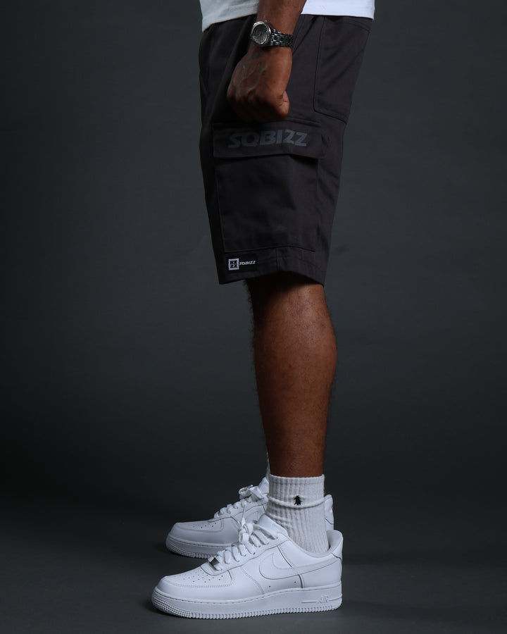 Hussle Work Shorts in Charcoal