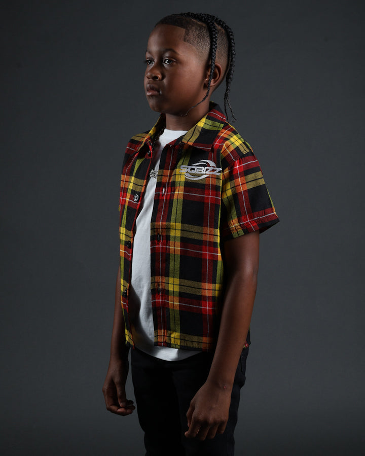 Kid Plaid Flannel Black/Red/Yellow