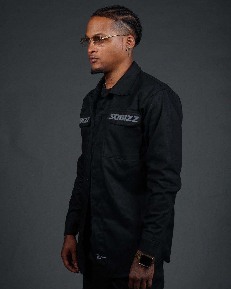 L/S Hussle Shirt in Black