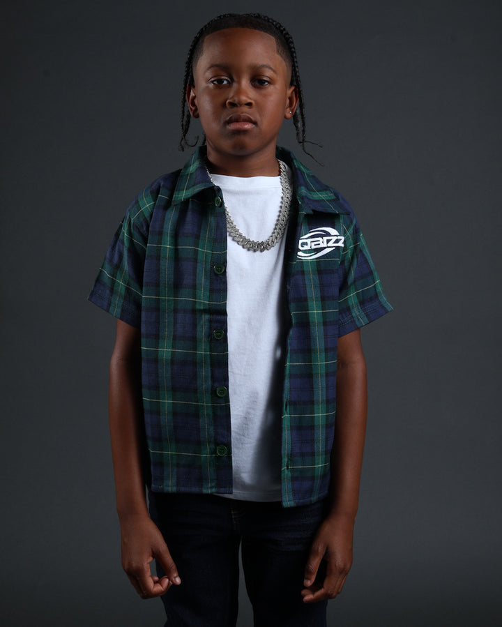 Kid Plaid Flannel Navy/Darkgreen/White