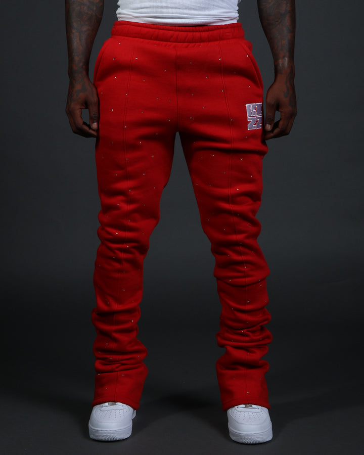 Stud StackJaxx Pants in Red/White