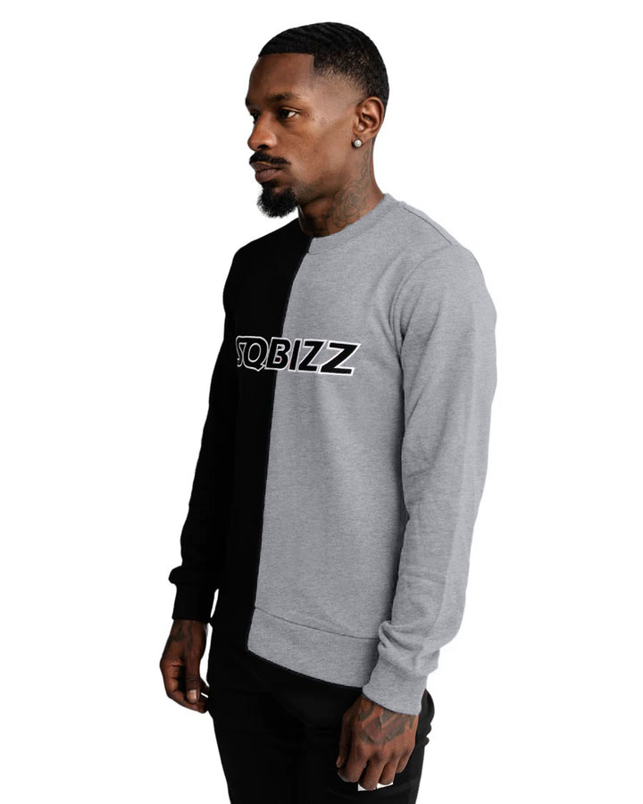 Split Sweater in Black/Grey