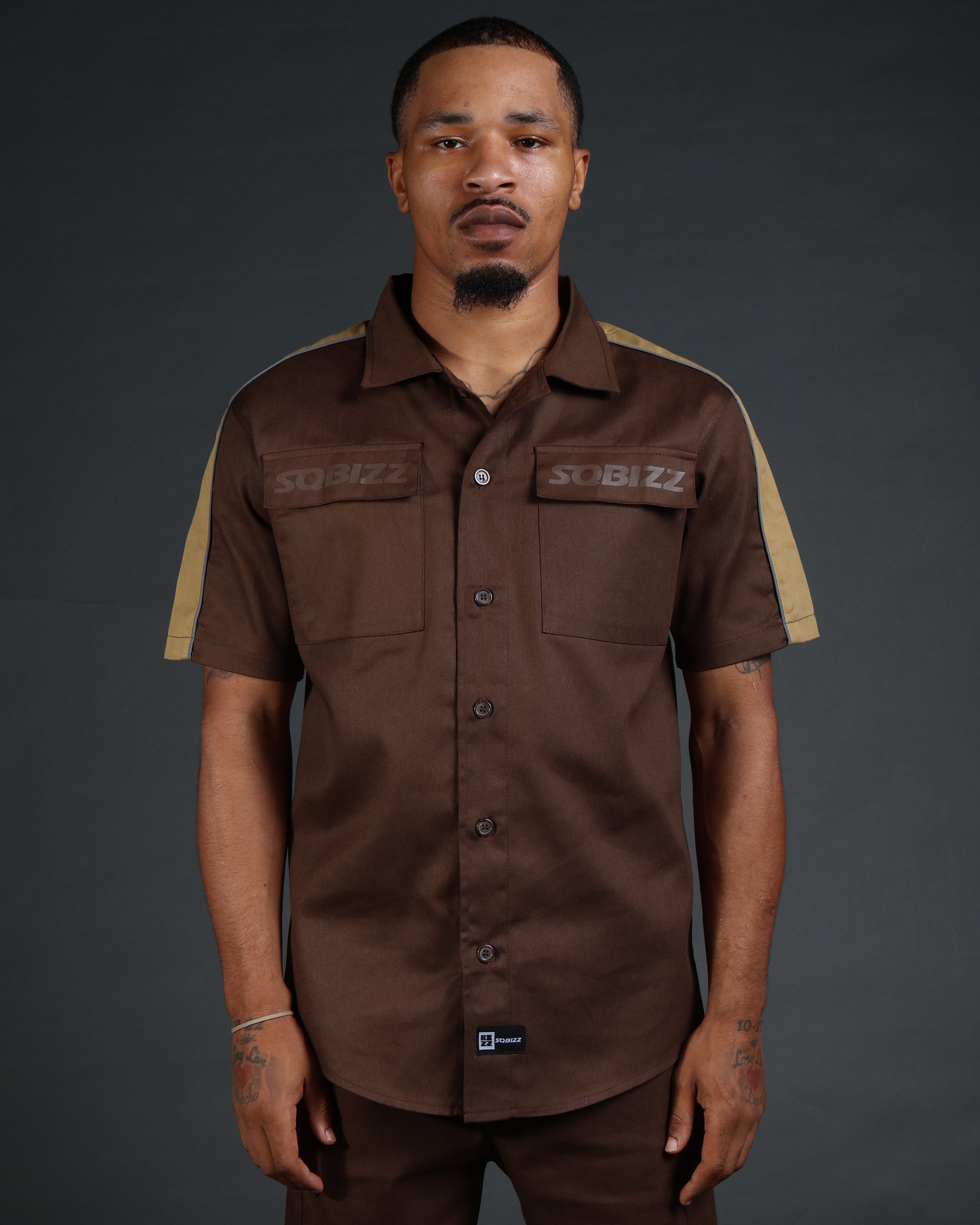V2 Hussle Shirt in Brown/Khaki – SQBIZZ