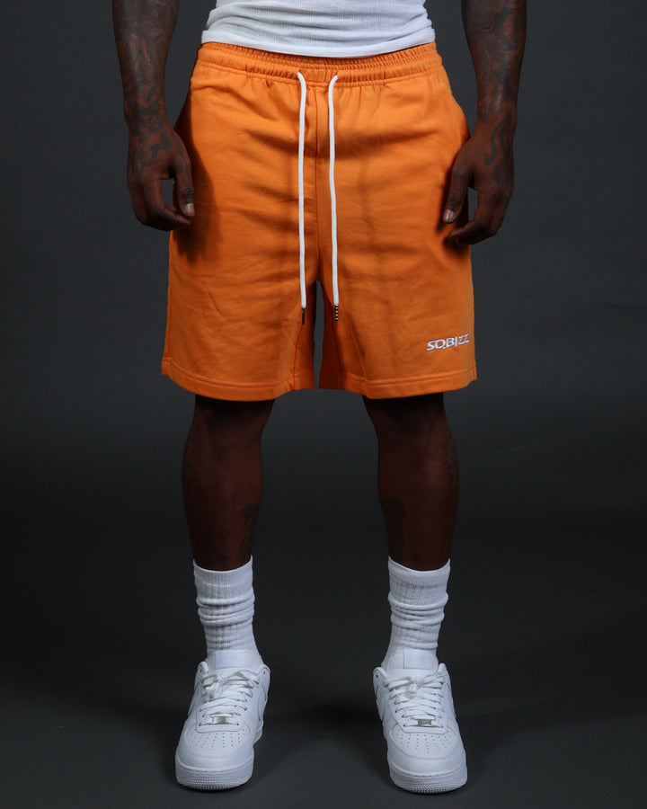 Centre Shorts in Orange/White