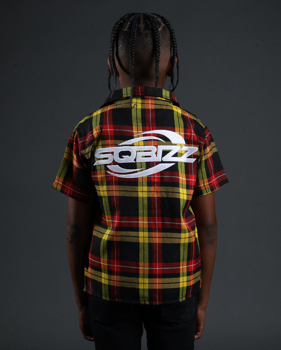 Kid Plaid Flannel Black/Red/Yellow