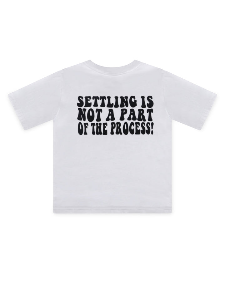 Kids Process Tee in White/Black