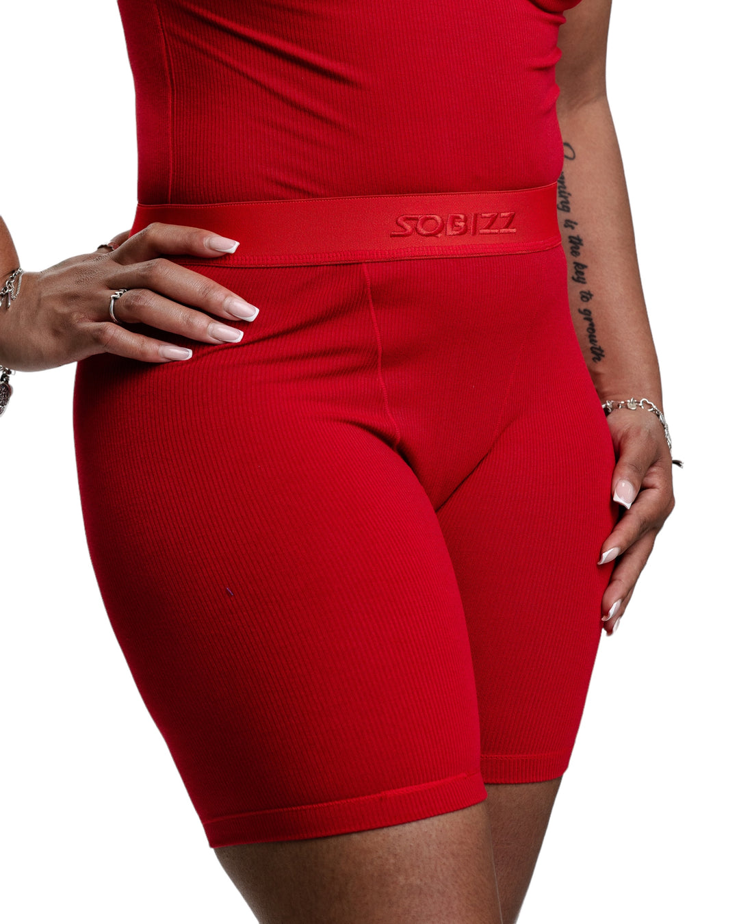 Women Essential Biker Tights in Red