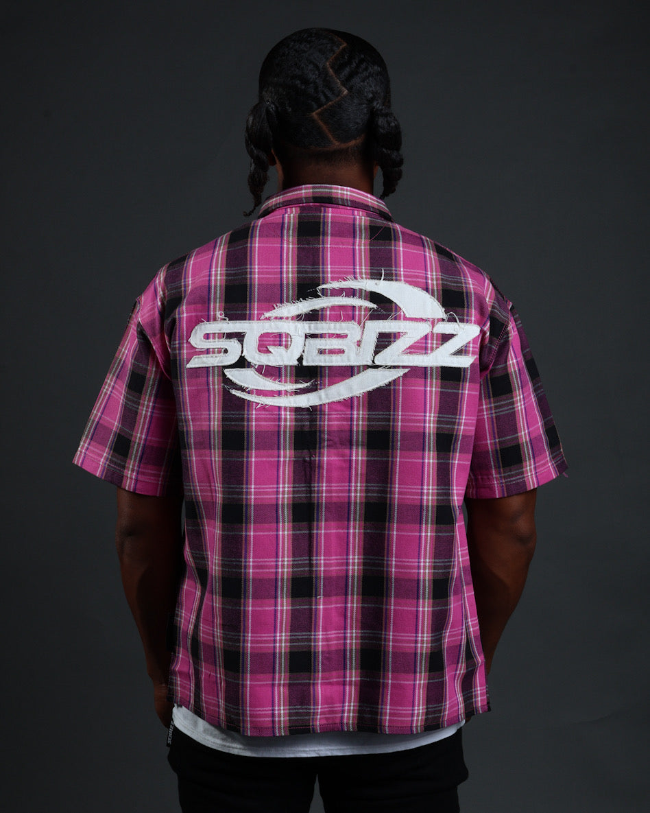 Plaid Flannel in Pink/Black/White