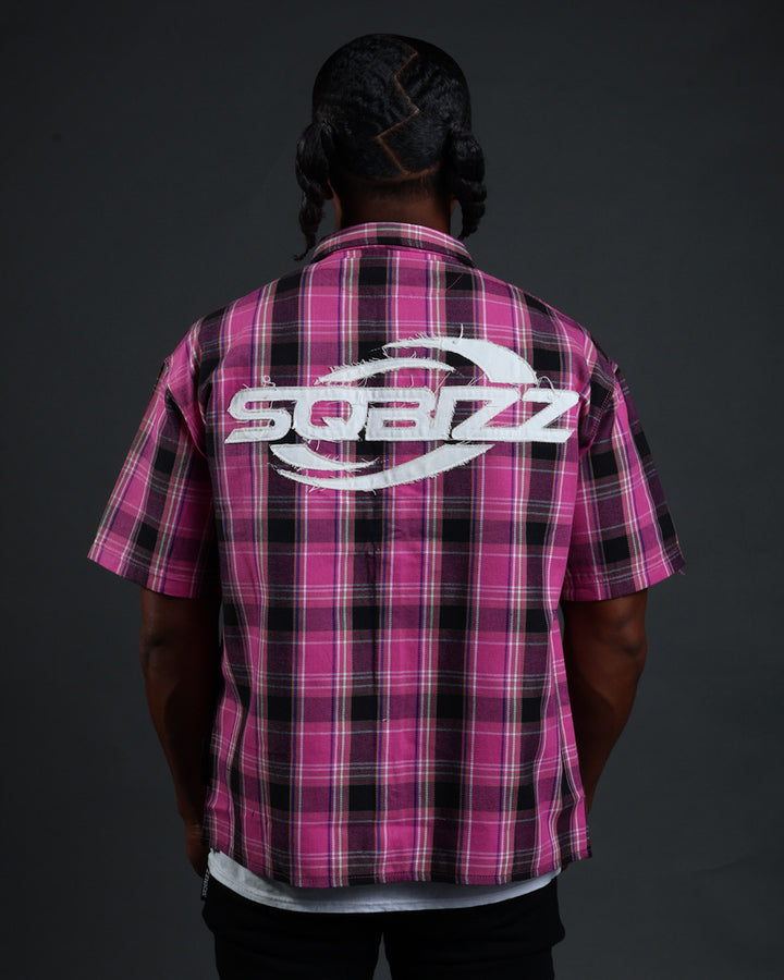 Plaid Flannel in Pink/Black/White