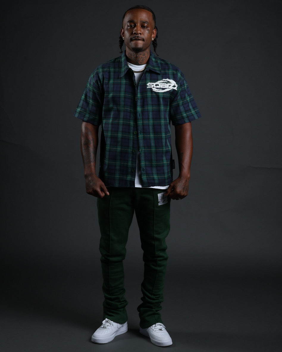 Plaid Flannel in Navy/Darkgreen/White