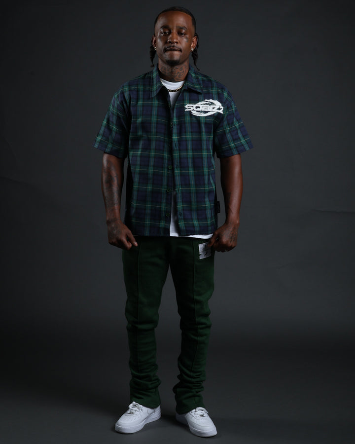 Plaid Flannel in Navy/Darkgreen/White