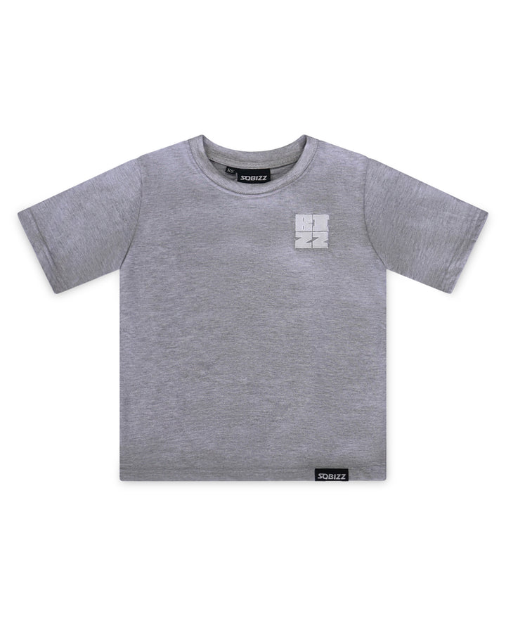 Kids Bizz Tee in Grey/White