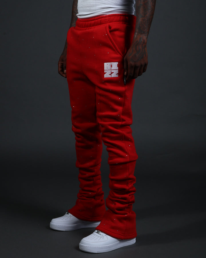 Stud StackJaxx Pants in Red/White