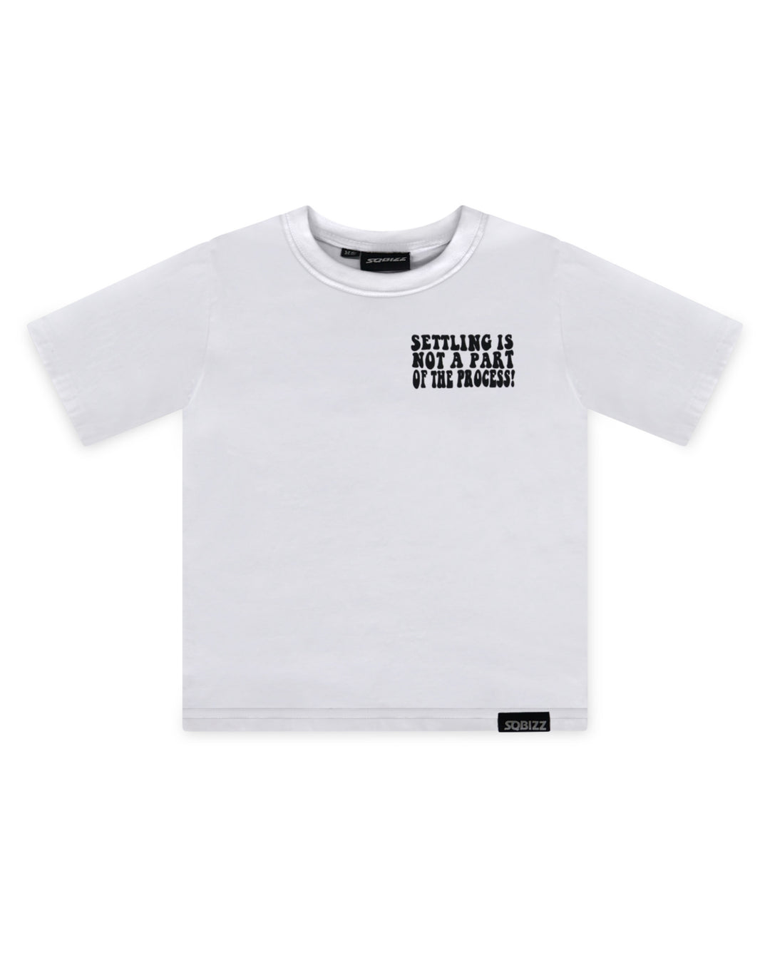 Kids Process Tee in White/Black