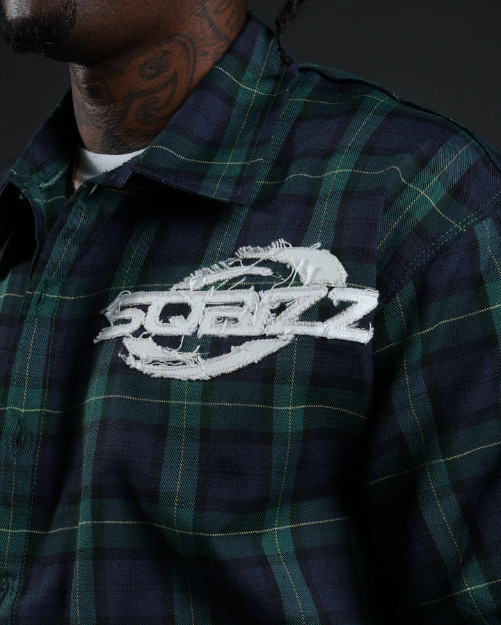 Plaid Flannel in Navy/Darkgreen/White