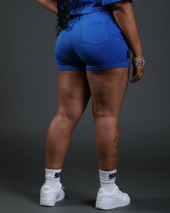Women Prestige Shorts in Royal/White