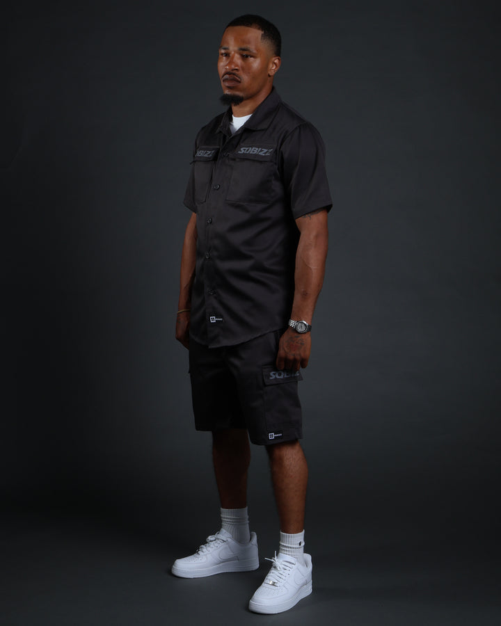 Hussle Shirt in Charcoal