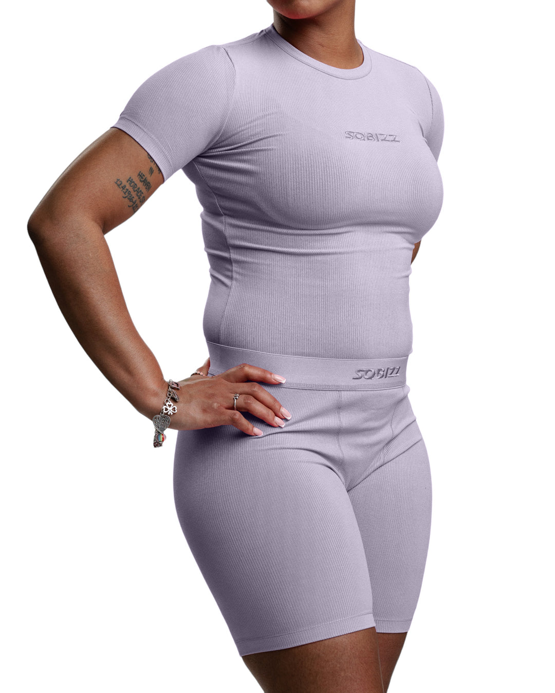 Women Essential Biker Tights in Lilac