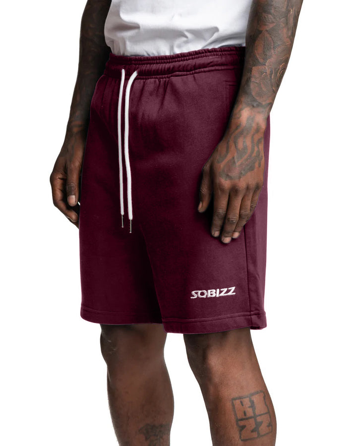 Centre Shorts in Burgundy/White