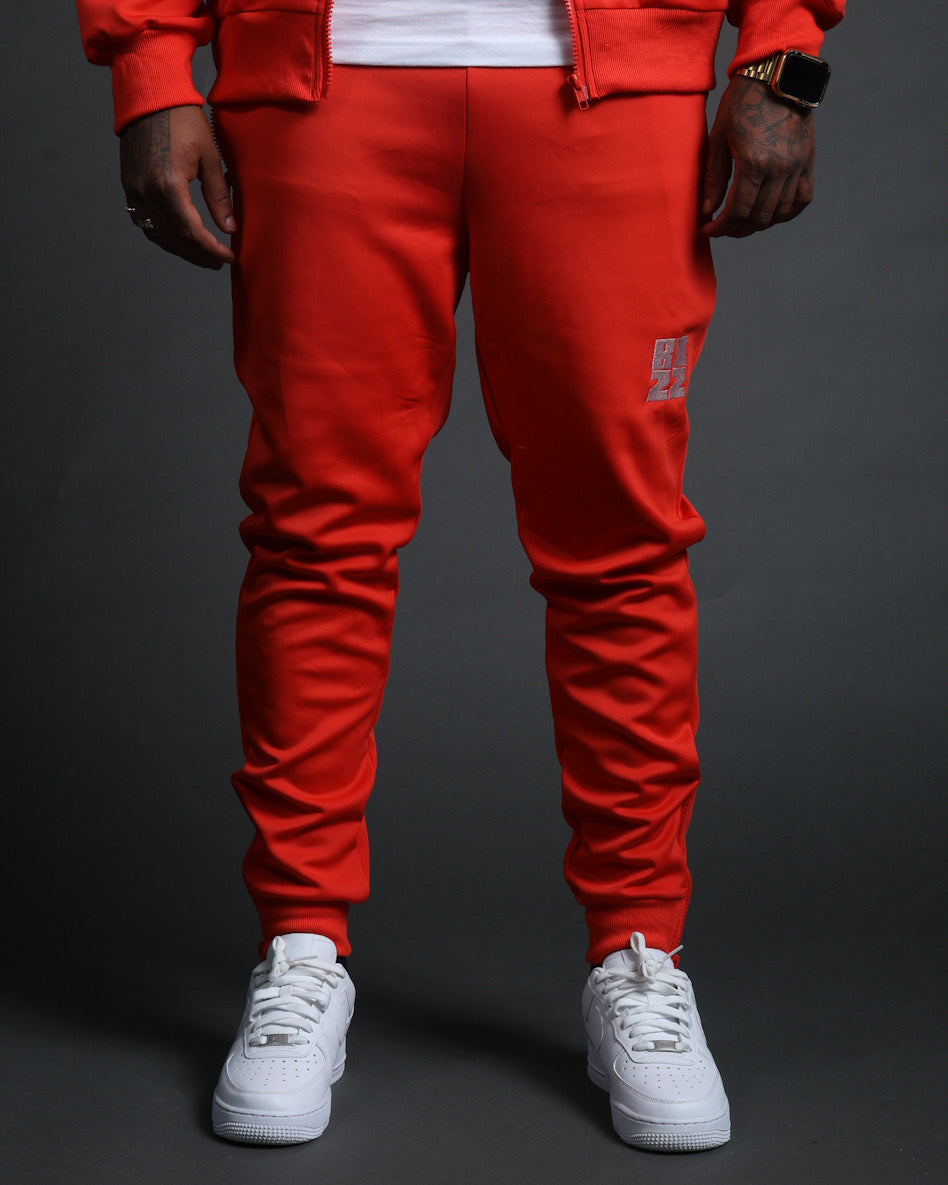 Bizz Track Pants in Red/White