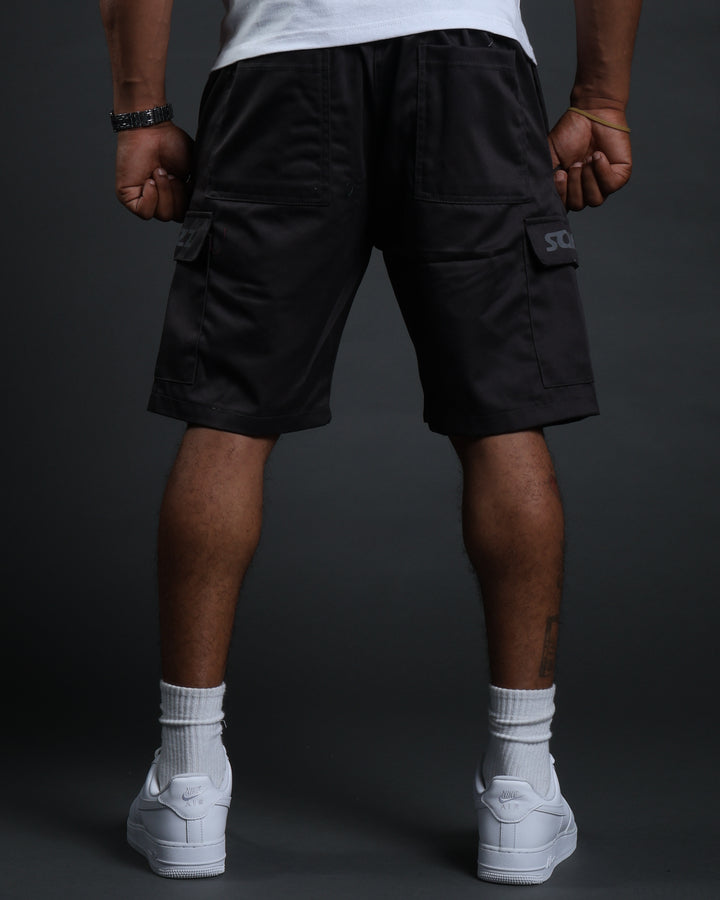 Hussle Work Shorts in Charcoal