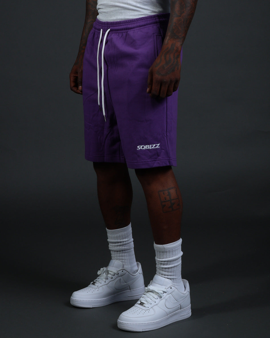 Centre Shorts in Purple/White