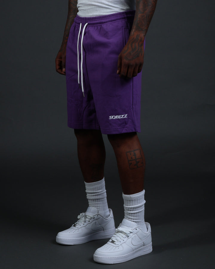 Centre Shorts in Purple/White