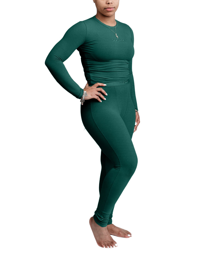 Women Essential Leggings in Darkgreen