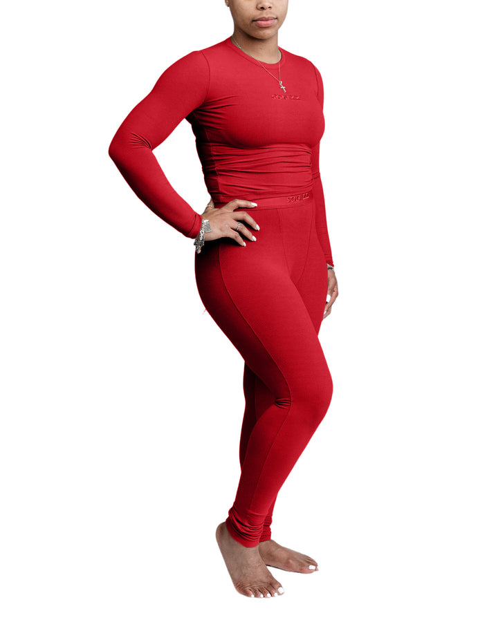 Women Essential Leggings in Red