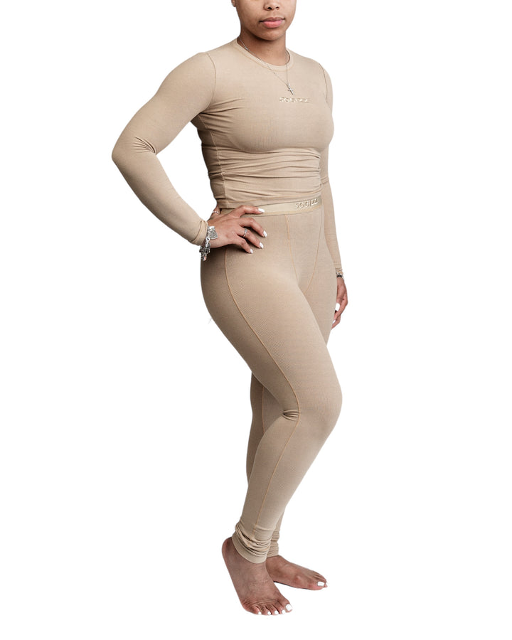 Women Essential Leggings in Tan