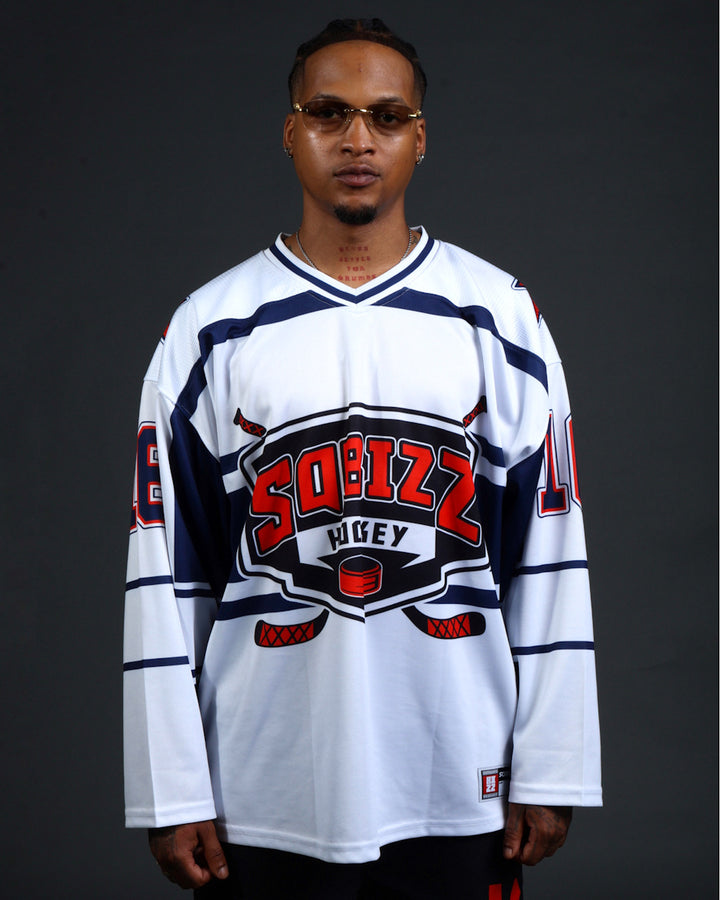 Hockey Jersey in White/Red/Navy