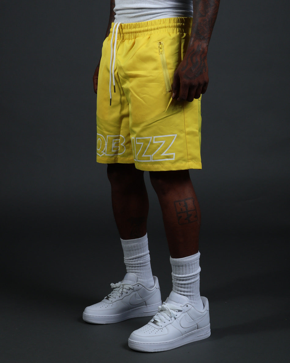 Sideline Shorts in Yellow/White
