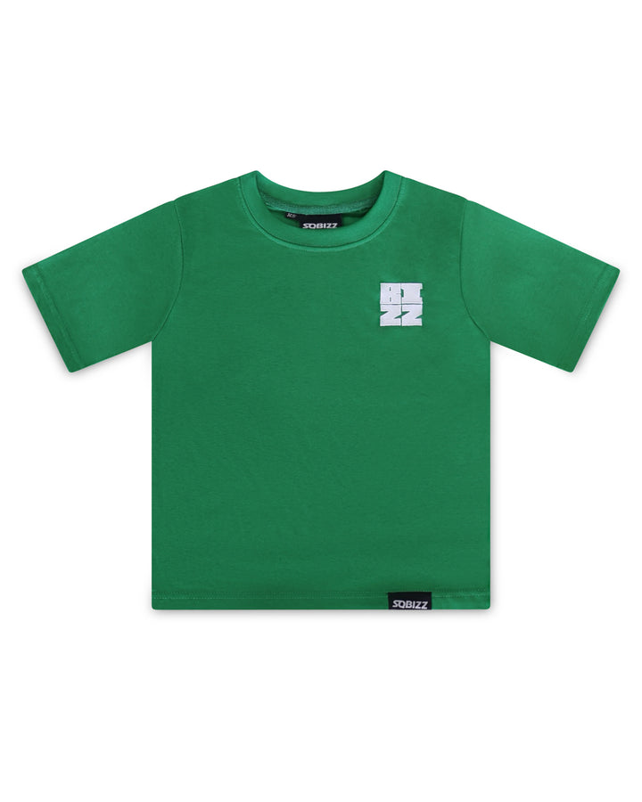 Kids Bizz Tee in Green/White