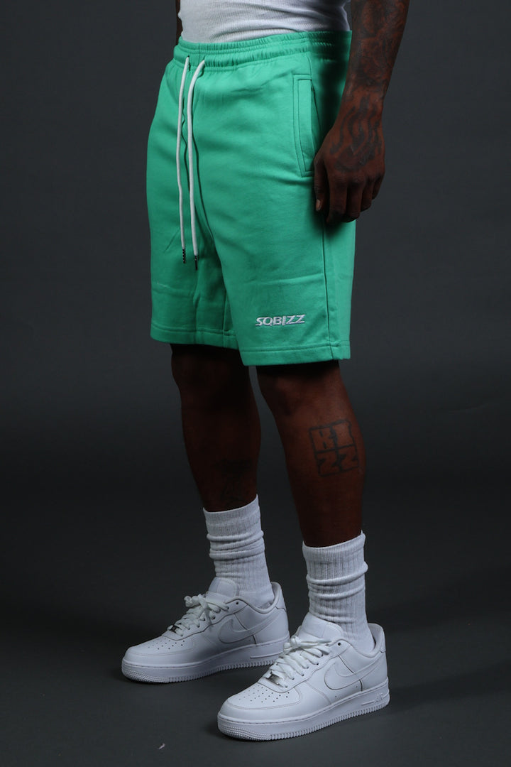 Centre Shorts in Mint Green/White