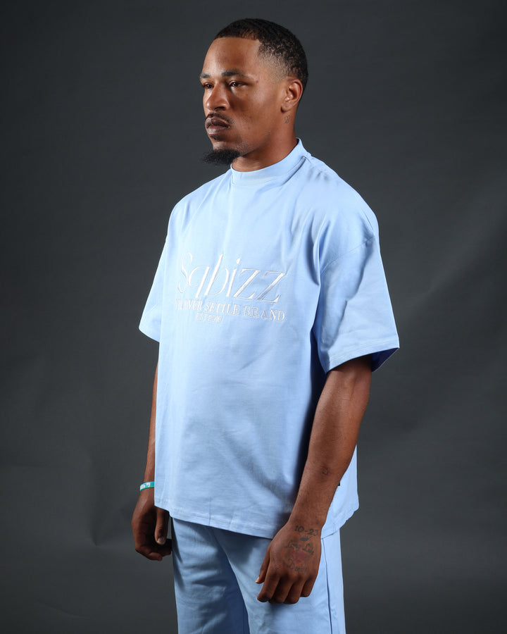 Prestige Tee in Babyblue/White